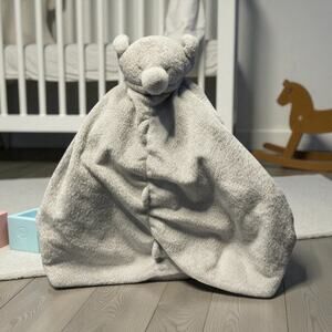 Angel Dear Elephant Lovey Security Blanket Plush Stitched Eyes Nursery Gray 12"